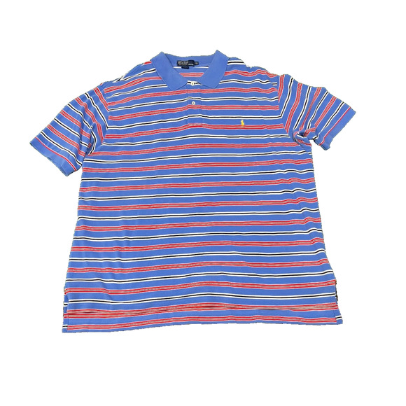 Polo by Ralph Lauren Vintage Striped Polo Shirt Yellow Pony Y2K 2000s 3XLT - Picture 2 of 6